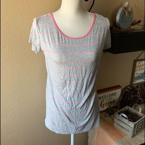 Loveappella Woman’s Pink & Gray ShortSleeve Tee M